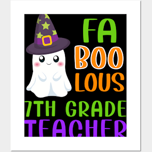 Halloween Seventh Grade Teacher Funny Halloween Ghost Posters and Art